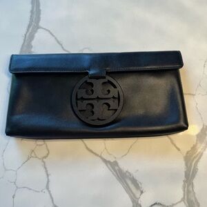 Tory Burch black leather clutch/wallet.